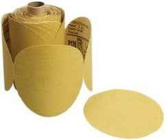 3M - 5" Diam, 800 Grit Aluminum Oxide Adhesive PSA Disc - Gold, C Weighted Backing, Flexible, 12,000 Max RPM - Apex Tool & Supply