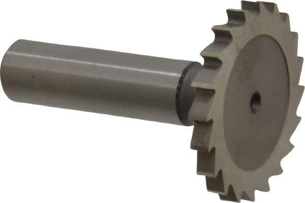 Whitney Tool Co. - 1-1/2" Diam x 5/32" Face Width, Cobalt, 20 Teeth, Shank Connection Woodruff Keyseat Cutter - Uncoated, 2-5/32" OAL x 1/2" Shank, Straight Teeth - Apex Tool & Supply