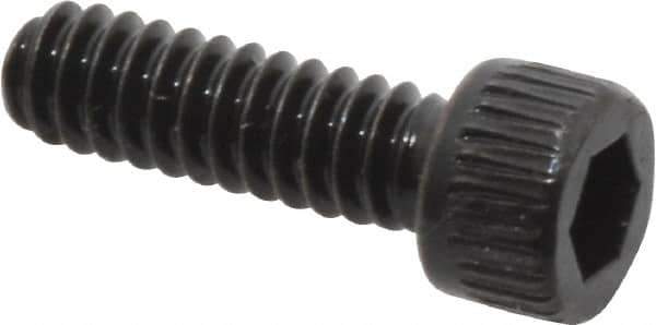 Made in USA - #4-40 UNC Hex Socket Drive, Socket Cap Screw - Alloy Steel, Black Oxide Finish, Fully Threaded, 3/8" Length Under Head - Apex Tool & Supply