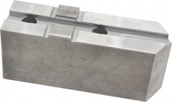 H & R Manufacturing - Tongue & Groove Attachment, Square Soft Lathe Chuck Jaw - Steel, 2-1/2" Btw Mount Hole Ctrs, 5-3/4" Long x 1-3/4" Wide x 2-3/8" High, 1/2" Groove - Apex Tool & Supply