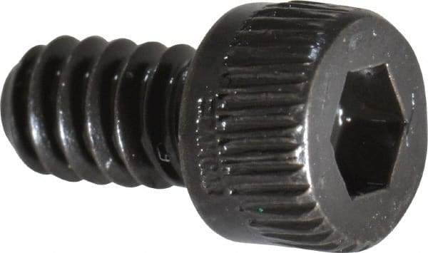 Made in USA - #6-32 UNC Hex Socket Drive, Socket Cap Screw - Alloy Steel, Black Oxide Finish, Fully Threaded, 1/4" Length Under Head - Apex Tool & Supply