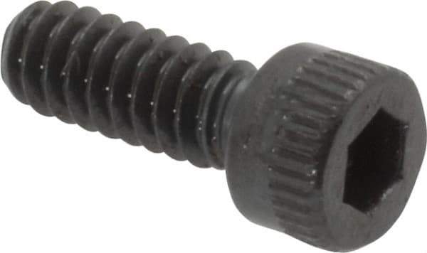 Made in USA - #6-32 UNC Hex Socket Drive, Socket Cap Screw - Alloy Steel, Black Oxide Finish, Fully Threaded, 3/8" Length Under Head - Apex Tool & Supply