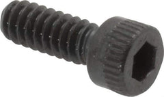 Made in USA - #6-32 UNC Hex Socket Drive, Socket Cap Screw - Alloy Steel, Black Oxide Finish, Fully Threaded, 3/8" Length Under Head - Apex Tool & Supply