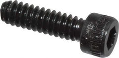Made in USA - #6-32 UNC Hex Socket Drive, Socket Cap Screw - Alloy Steel, Black Oxide Finish, Fully Threaded, 1/2" Length Under Head - Apex Tool & Supply