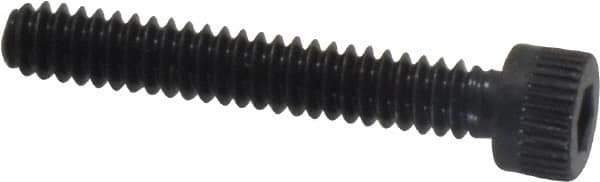 Made in USA - #6-32 UNC Hex Socket Drive, Socket Cap Screw - Alloy Steel, Black Oxide Finish, Fully Threaded, 7/8" Length Under Head - Apex Tool & Supply