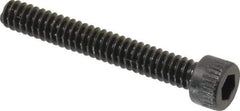 Made in USA - #6-32 UNC Hex Socket Drive, Socket Cap Screw - Alloy Steel, Black Oxide Finish, Fully Threaded, 1" Length Under Head - Apex Tool & Supply