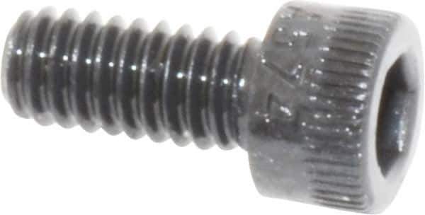 Made in USA - #8-32 UNC Hex Socket Drive, Socket Cap Screw - Alloy Steel, Black Oxide Finish, Fully Threaded, 3/8" Length Under Head - Apex Tool & Supply