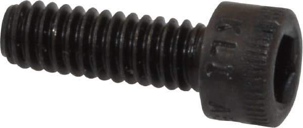 Made in USA - #8-32 UNC Hex Socket Drive, Socket Cap Screw - Alloy Steel, Black Oxide Finish, Fully Threaded, 1/2" Length Under Head - Apex Tool & Supply