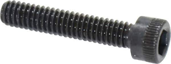 Made in USA - #8-32 UNC Hex Socket Drive, Socket Cap Screw - Alloy Steel, Black Oxide Finish, Fully Threaded, 7/8" Length Under Head - Apex Tool & Supply