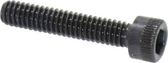 Made in USA - #8-32 UNC Hex Socket Drive, Socket Cap Screw - Alloy Steel, Black Oxide Finish, Fully Threaded, 7/8" Length Under Head - Apex Tool & Supply