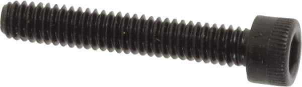 Made in USA - #8-32 UNC Hex Socket Drive, Socket Cap Screw - Alloy Steel, Black Oxide Finish, Fully Threaded, 1" Length Under Head - Apex Tool & Supply