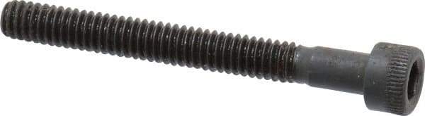 Made in USA - #8-32 UNC Hex Socket Drive, Socket Cap Screw - Alloy Steel, Black Oxide Finish, Partially Threaded, 1-1/2" Length Under Head - Apex Tool & Supply
