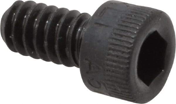 Made in USA - #10-24 UNC Hex Socket Drive, Socket Cap Screw - Alloy Steel, Black Oxide Finish, Fully Threaded, 3/8" Length Under Head - Apex Tool & Supply
