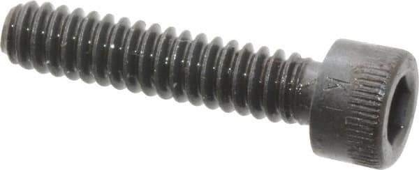 Made in USA - #10-24 UNC Hex Socket Drive, Socket Cap Screw - Alloy Steel, Black Oxide Finish, Fully Threaded, 7/8" Length Under Head - Apex Tool & Supply