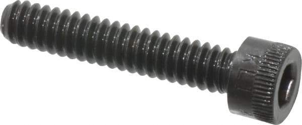 Made in USA - #10-24 UNC Hex Socket Drive, Socket Cap Screw - Alloy Steel, Black Oxide Finish, Fully Threaded, 1" Length Under Head - Apex Tool & Supply