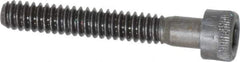 Made in USA - #10-24 UNC Hex Socket Drive, Socket Cap Screw - Alloy Steel, Black Oxide Finish, Partially Threaded, 1-1/4" Length Under Head - Apex Tool & Supply