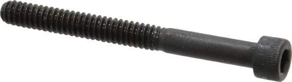 Made in USA - #10-24 UNC Hex Socket Drive, Socket Cap Screw - Alloy Steel, Black Oxide Finish, Partially Threaded, 2" Length Under Head - Apex Tool & Supply
