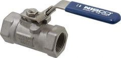 NIBCO - 3/4" Pipe, Reduced Port, Carbon Steel Fire Safe Ball Valve - 1 Piece, Inline - One Way Flow, FNPT x FNPT Ends, Locking Lever Handle, 2,000 WOG - Apex Tool & Supply