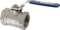 NIBCO - 2" Pipe, Reduced Port, Standard Ball Valve - 1 Piece, Inline - One Way Flow, FNPT x FNPT Ends, Locking Lever Handle, 2,000 WOG - Apex Tool & Supply