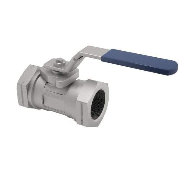 NIBCO - 3/8" Pipe, Reduced Port, Carbon Steel Standard Ball Valve - 1 Piece, Inline - One Way Flow, FNPT x FNPT Ends, Locking Lever Handle, 2,000 WOG - Apex Tool & Supply