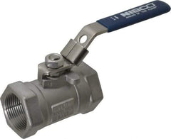 NIBCO - 1-1/4" Pipe, Reduced Port, Carbon Steel Standard Ball Valve - 1 Piece, Inline - One Way Flow, FNPT x FNPT Ends, Locking Lever Handle, 2,000 WOG - Apex Tool & Supply