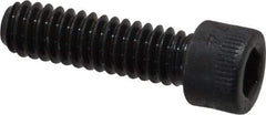 Made in USA - 1/4-20 UNC Hex Socket Drive, Socket Cap Screw - Alloy Steel, Black Oxide Finish, Fully Threaded, 7/8" Length Under Head - Apex Tool & Supply
