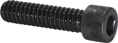 Made in USA - 1/4-20 UNC Hex Socket Drive, Socket Cap Screw - Alloy Steel, Black Oxide Finish, Fully Threaded, 1" Length Under Head - Apex Tool & Supply