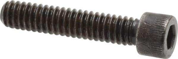 Made in USA - 1/4-20 UNC Hex Socket Drive, Socket Cap Screw - Alloy Steel, Black Oxide Finish, Fully Threaded, 1-1/4" Length Under Head - Apex Tool & Supply