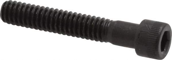 Made in USA - 1/4-20 UNC Hex Socket Drive, Socket Cap Screw - Alloy Steel, Black Oxide Finish, Partially Threaded, 1-1/2" Length Under Head - Apex Tool & Supply