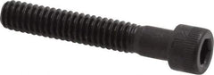 Made in USA - 1/4-20 UNC Hex Socket Drive, Socket Cap Screw - Alloy Steel, Black Oxide Finish, Partially Threaded, 1-1/2" Length Under Head - Apex Tool & Supply
