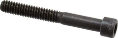 Made in USA - 1/4-20 UNC Hex Socket Drive, Socket Cap Screw - Alloy Steel, Black Oxide Finish, Partially Threaded, 2" Length Under Head - Apex Tool & Supply