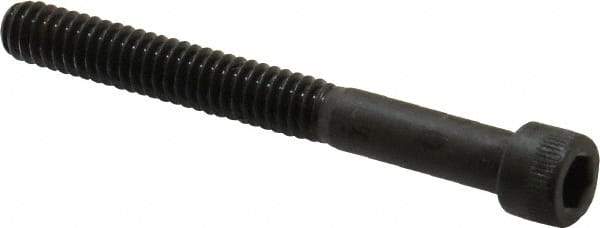 Made in USA - 1/4-20 UNC Hex Socket Drive, Socket Cap Screw - Alloy Steel, Black Oxide Finish, Partially Threaded, 2-1/4" Length Under Head - Apex Tool & Supply