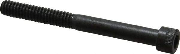 Made in USA - 1/4-20 UNC Hex Socket Drive, Socket Cap Screw - Alloy Steel, Black Oxide Finish, Partially Threaded, 2-1/2" Length Under Head - Apex Tool & Supply