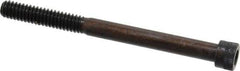 Made in USA - 1/4-20 UNC Hex Socket Drive, Socket Cap Screw - Alloy Steel, Black Oxide Finish, Partially Threaded, 3" Length Under Head - Apex Tool & Supply