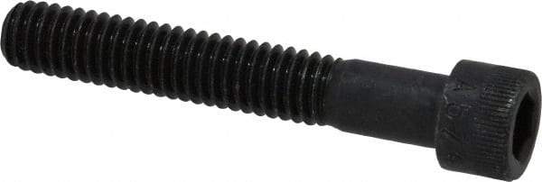 Made in USA - 5/16-18 UNC Hex Socket Drive, Socket Cap Screw - Alloy Steel, Black Oxide Finish, Partially Threaded, 2" Length Under Head - Apex Tool & Supply