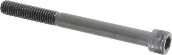 Made in USA - 3/8-16 UNC Hex Socket Drive, Socket Cap Screw - Alloy Steel, Black Oxide Finish, Partially Threaded, 4" Length Under Head - Apex Tool & Supply