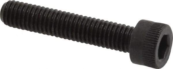 Made in USA - #10-32 UNF Hex Socket Drive, Socket Cap Screw - Alloy Steel, Black Oxide Finish, Fully Threaded, 1" Length Under Head - Apex Tool & Supply