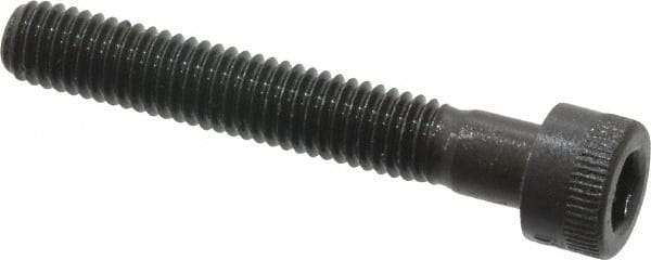 Made in USA - #10-32 UNF Hex Socket Drive, Socket Cap Screw - Alloy Steel, Black Oxide Finish, Fully Threaded, 1-1/4" Length Under Head - Apex Tool & Supply