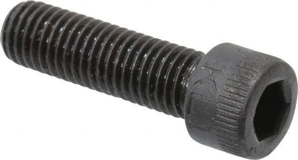 Made in USA - 1/4-28 UNF Hex Socket Drive, Socket Cap Screw - Alloy Steel, Black Oxide Finish, Fully Threaded, 7/8" Length Under Head - Apex Tool & Supply