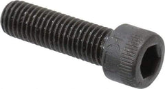 Made in USA - 1/4-28 UNF Hex Socket Drive, Socket Cap Screw - Alloy Steel, Black Oxide Finish, Fully Threaded, 7/8" Length Under Head - Apex Tool & Supply