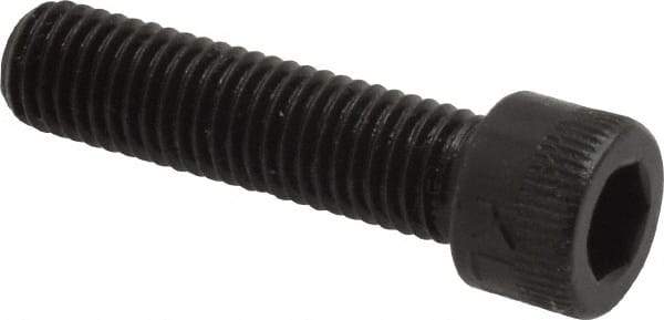 Made in USA - 1/4-28 UNF Hex Socket Drive, Socket Cap Screw - Alloy Steel, Black Oxide Finish, Fully Threaded, 1" Length Under Head - Apex Tool & Supply