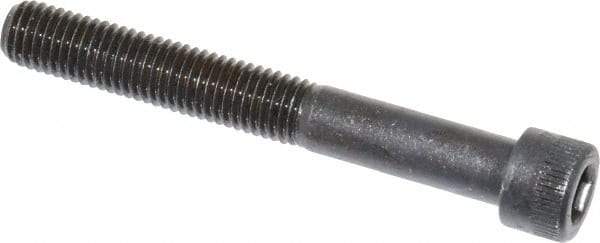 Made in USA - 1/4-28 UNF Hex Socket Drive, Socket Cap Screw - Alloy Steel, Black Oxide Finish, Partially Threaded, 2" Length Under Head - Apex Tool & Supply