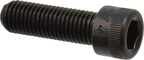 Made in USA - 5/16-24 UNF Hex Socket Drive, Socket Cap Screw - Alloy Steel, Black Oxide Finish, Fully Threaded, 1" Length Under Head - Apex Tool & Supply