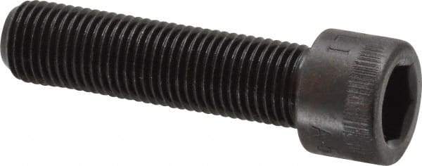 Made in USA - 3/8-24 UNF Hex Socket Drive, Socket Cap Screw - Alloy Steel, Black Oxide Finish, Fully Threaded, 1-1/2" Length Under Head - Apex Tool & Supply