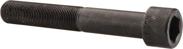 Made in USA - 3/8-24 UNF Hex Socket Drive, Socket Cap Screw - Alloy Steel, Black Oxide Finish, Partially Threaded, 3" Length Under Head - Apex Tool & Supply