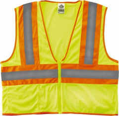 Ergodyne - Size L/XL High Visibility Orange Mesh General Purpose Vest - 44 to 52" Chest, ANSI/ISEA 107, Zipper Closure, 1 Pocket, Polyester - Apex Tool & Supply