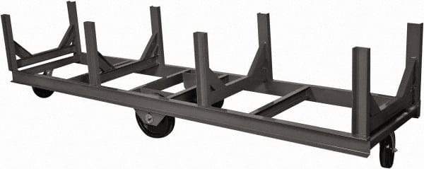 Durham - 10,000 Lb Capacity Steel Bar Cradle Truck - Steel Deck, 96" OAW, Phenolic Casters - Apex Tool & Supply
