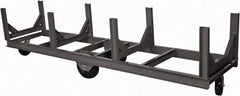 Durham - 10,000 Lb Capacity Steel Bar Cradle Truck - Steel Deck, 96" OAW, Phenolic Casters - Apex Tool & Supply