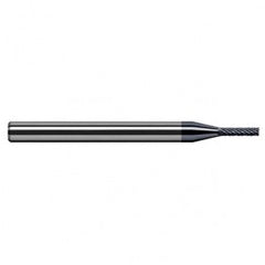 Miniature End Mills - Deburring End Mill - 0.0310″ (1/32″) Cutter Diameter × 0.0930″ (3/32″) Length of Cut Carbide Deburring Square End Mill, 6 RH Teeth, 3 LH Teeth, AlTiN Coated - Apex Tool & Supply