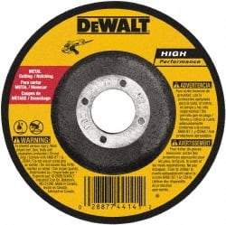 DeWALT - 24 Grit, 9" Wheel Diam, 3/32" Wheel Thickness, 7/8" Arbor Hole, Type 27 Depressed Center Wheel - Aluminum Oxide, Resinoid Bond, 6,600 Max RPM - Apex Tool & Supply